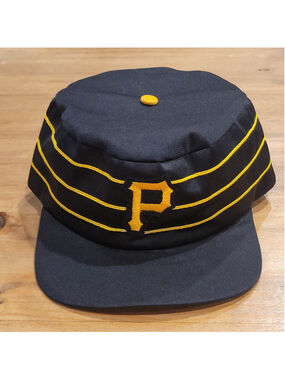 Vintage Pittsburgh Pirates Hat Snapback Pillbox Wilson 80s Size L Adjustable MLB